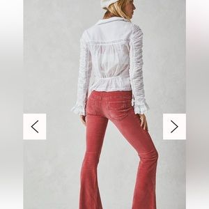 We The Free Pull On Corduroy Flare in Garnet Royale